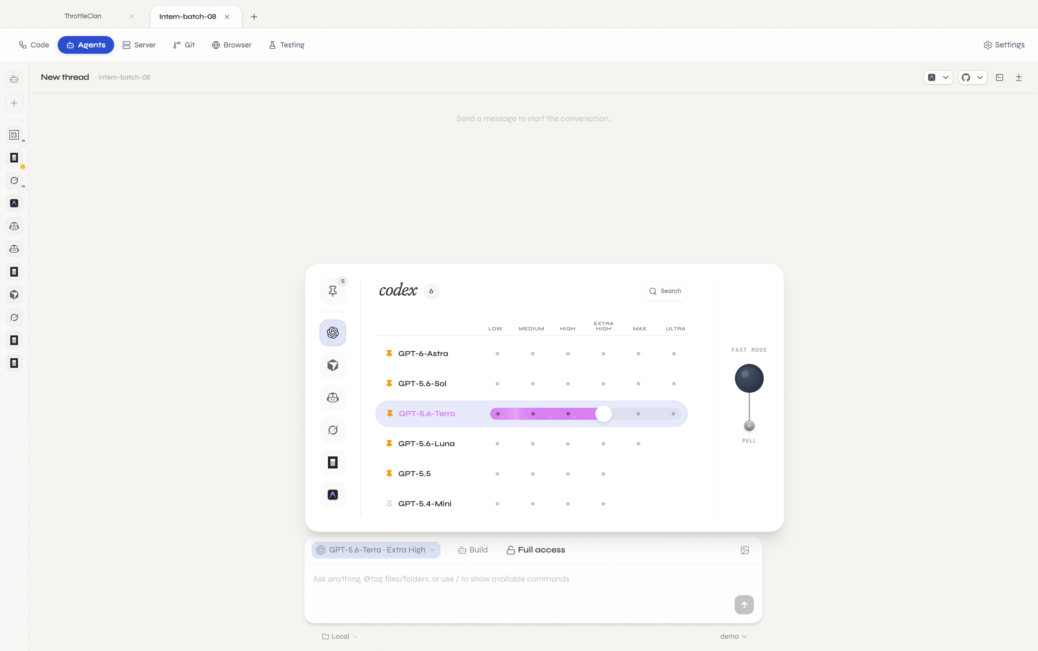 Tabs IDE Agents tool preview